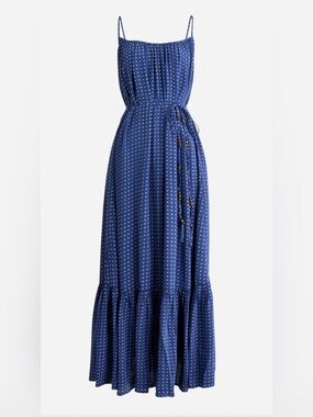 J. Crew Navy Printed Slip with Small Medallion Pattern